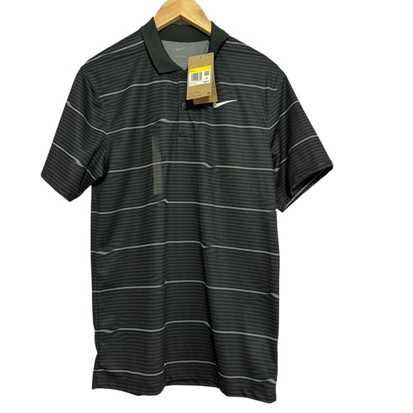 Nike Victory Men’s Dri-FIT Black Gray Stripe Golf Polo Size Small - Picture 2 of 12